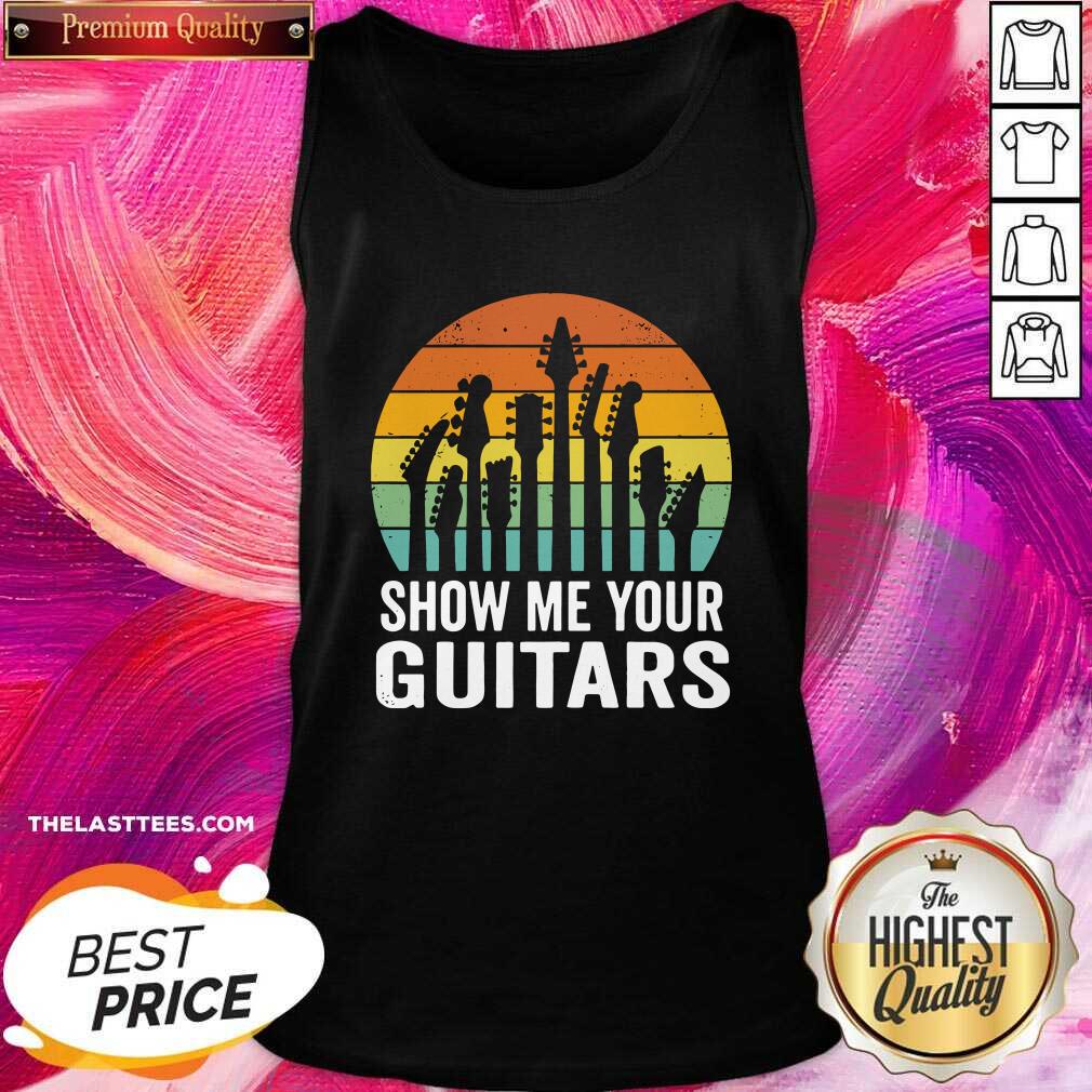 Great Show Me Your Guitars Vintage Retro Shirt - Image 3