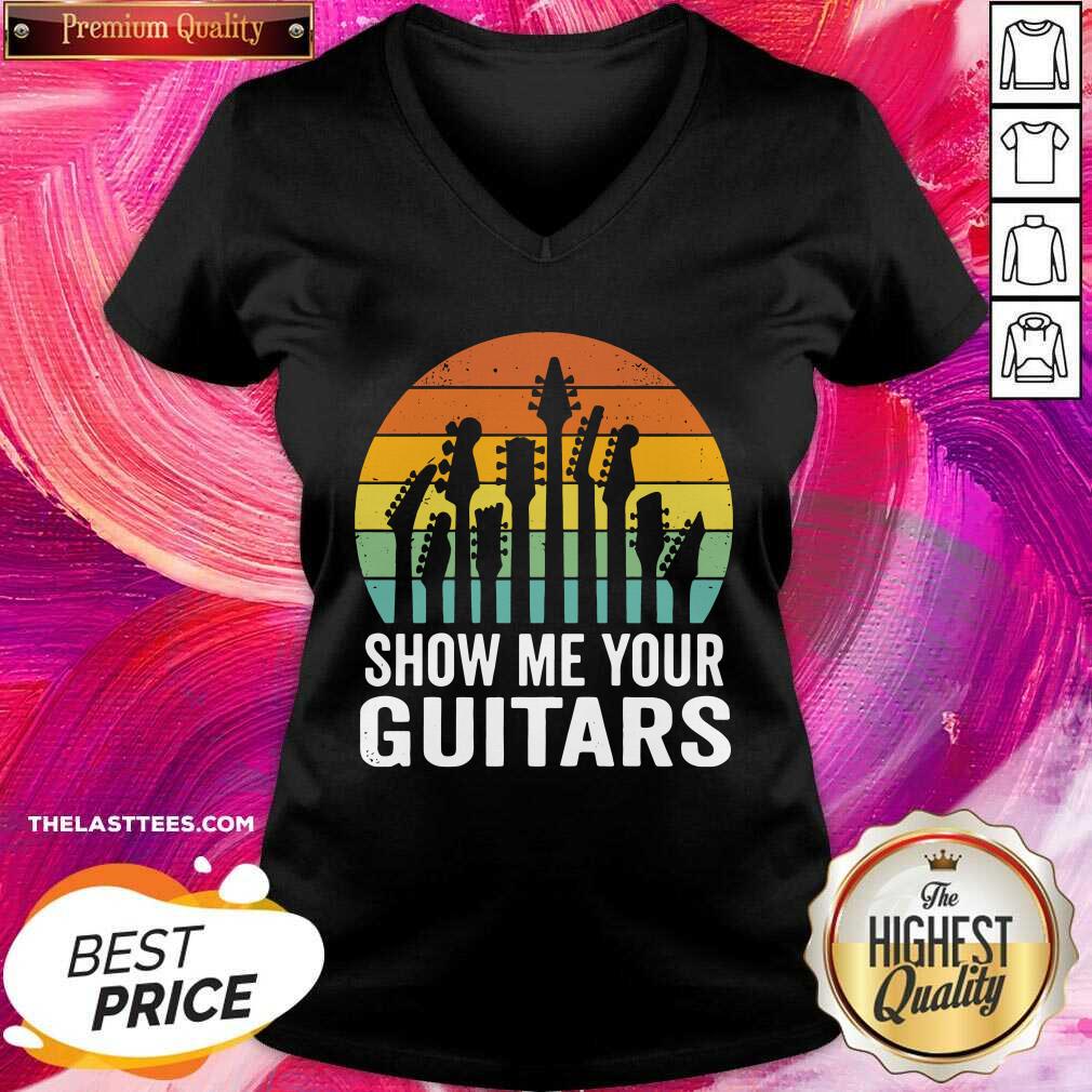 Great Show Me Your Guitars Vintage Retro Shirt - Image 2