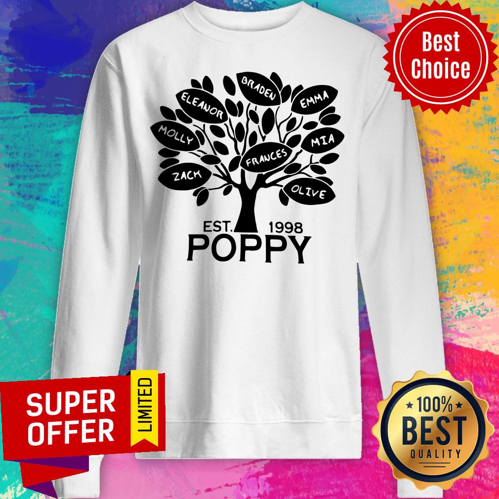 Awesome Coolspod Personalized EST 1998 Poppy Tree Shirt - Image 5