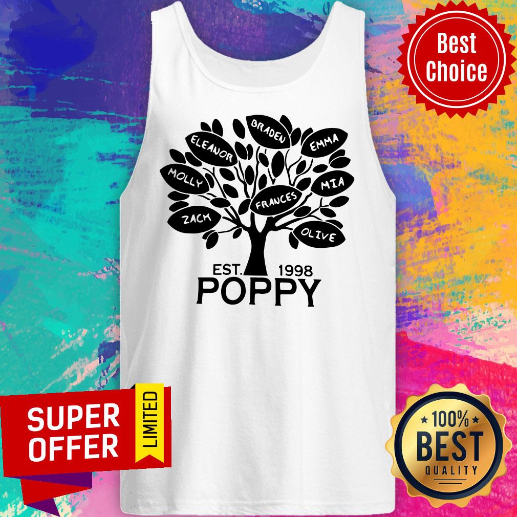 Awesome Coolspod Personalized EST 1998 Poppy Tree Shirt - Image 4