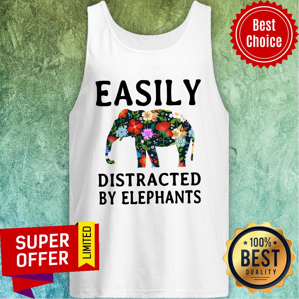 Easily Distracted By Elephants Flower Shirt - Image 4