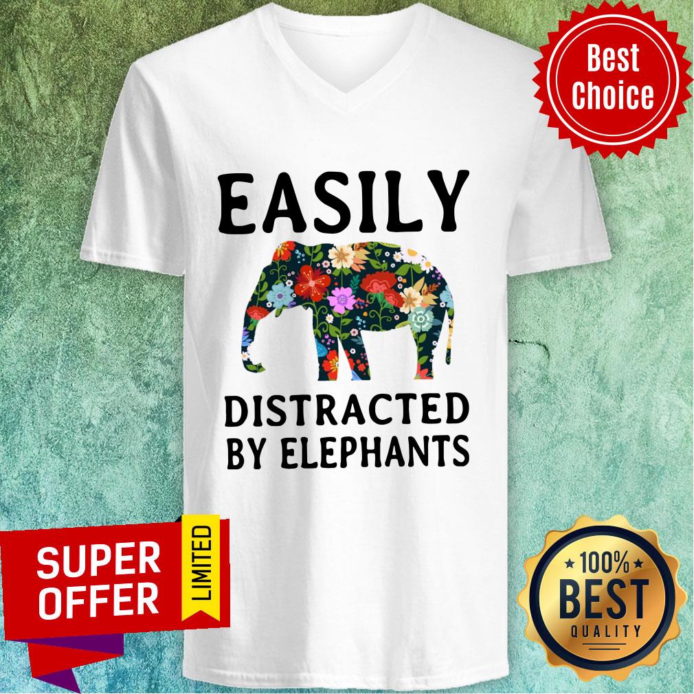 Easily Distracted By Elephants Flower Shirt - Image 3
