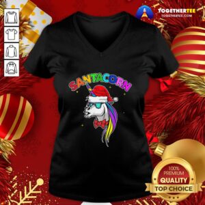 Alternative view of Great Santacorn Unicorn Santa Hat Christmas Shirt