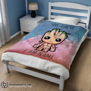 Alternative view of Official Perfect Marvel SuperHero Baby Groot And Friends Birthday Cute Blanket Fleece Customized Blanket