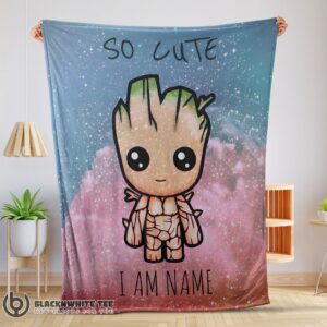 Official Perfect Marvel SuperHero Baby Groot And Friends Birthday Cute Blanket Fleece Customized Blanket