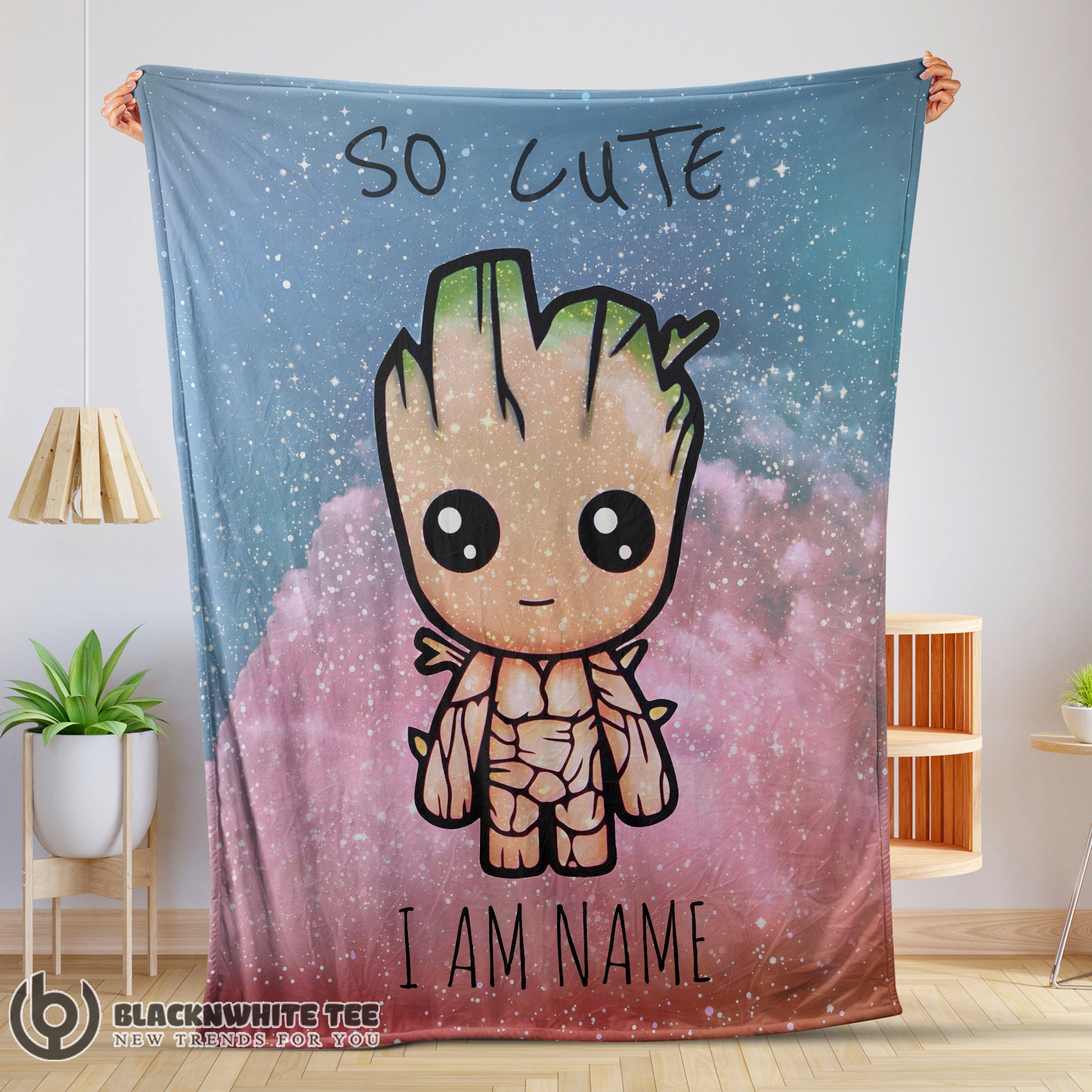 Official Perfect Marvel SuperHero Baby Groot And Friends Birthday Cute Blanket Fleece Customized Blanket