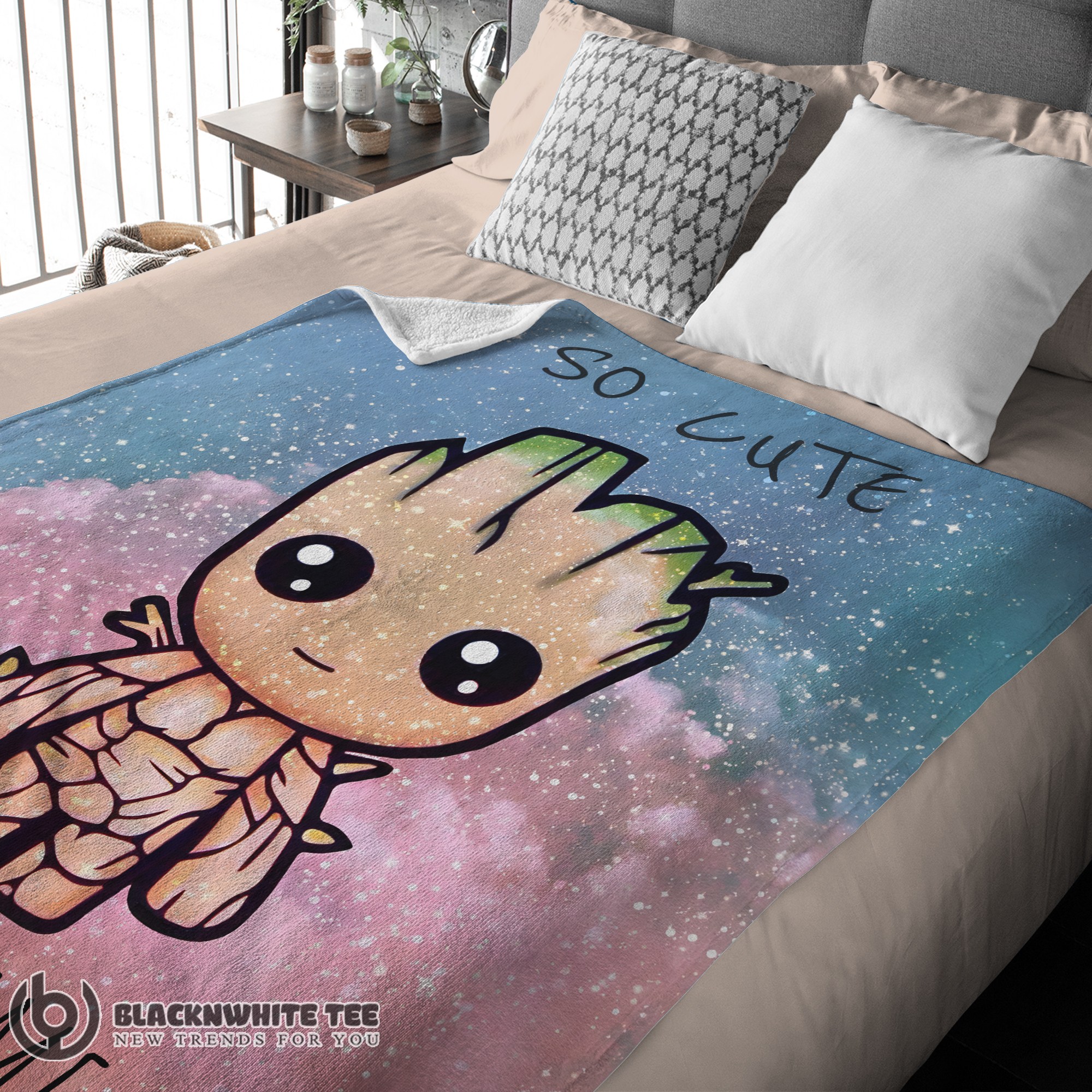 Official Perfect Marvel SuperHero Baby Groot And Friends Birthday Cute Blanket Fleece Customized Blanket - Image 3