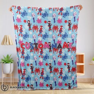 Official Perfect Marvel Superhero Spidey And His Amazing Friends Birthday Cute Blanket Fleece Customized Blanket
