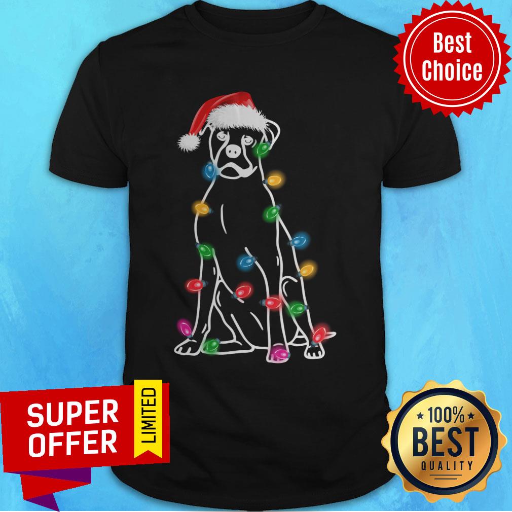Boxer Outline with Christmas Lights Shirt