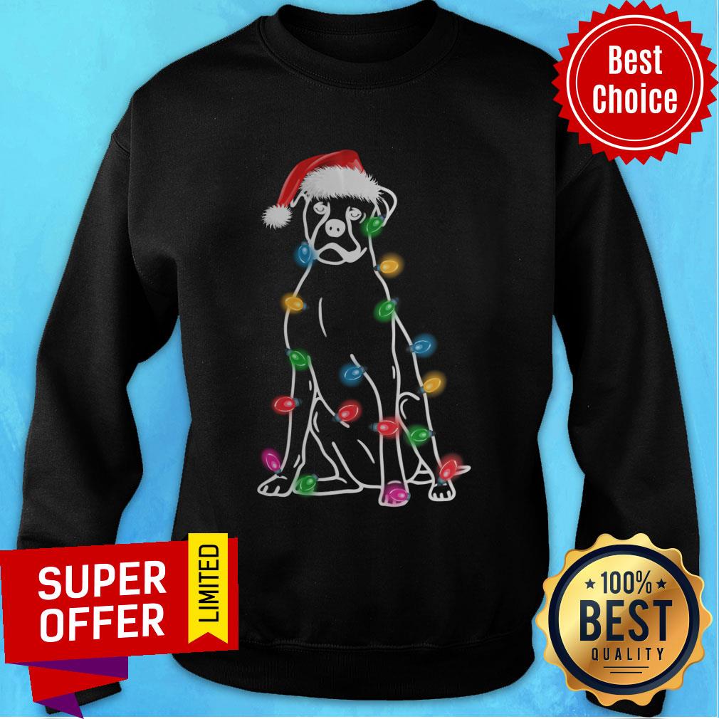 Boxer Outline with Christmas Lights Shirt - Image 5