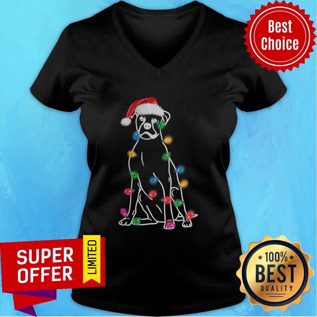 Boxer Outline with Christmas Lights Shirt - Image 3