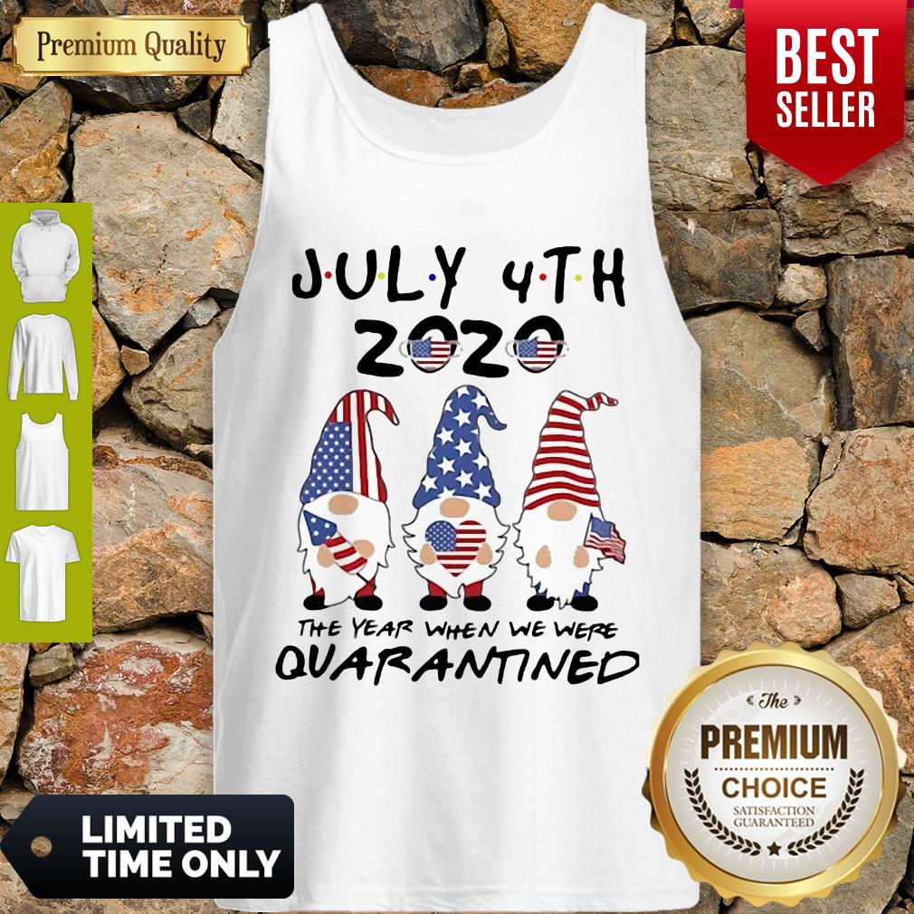 Good July 4th 2020 Mask Gnomes Independence Day The One Where They Were Quarantined Shirt - Image 3