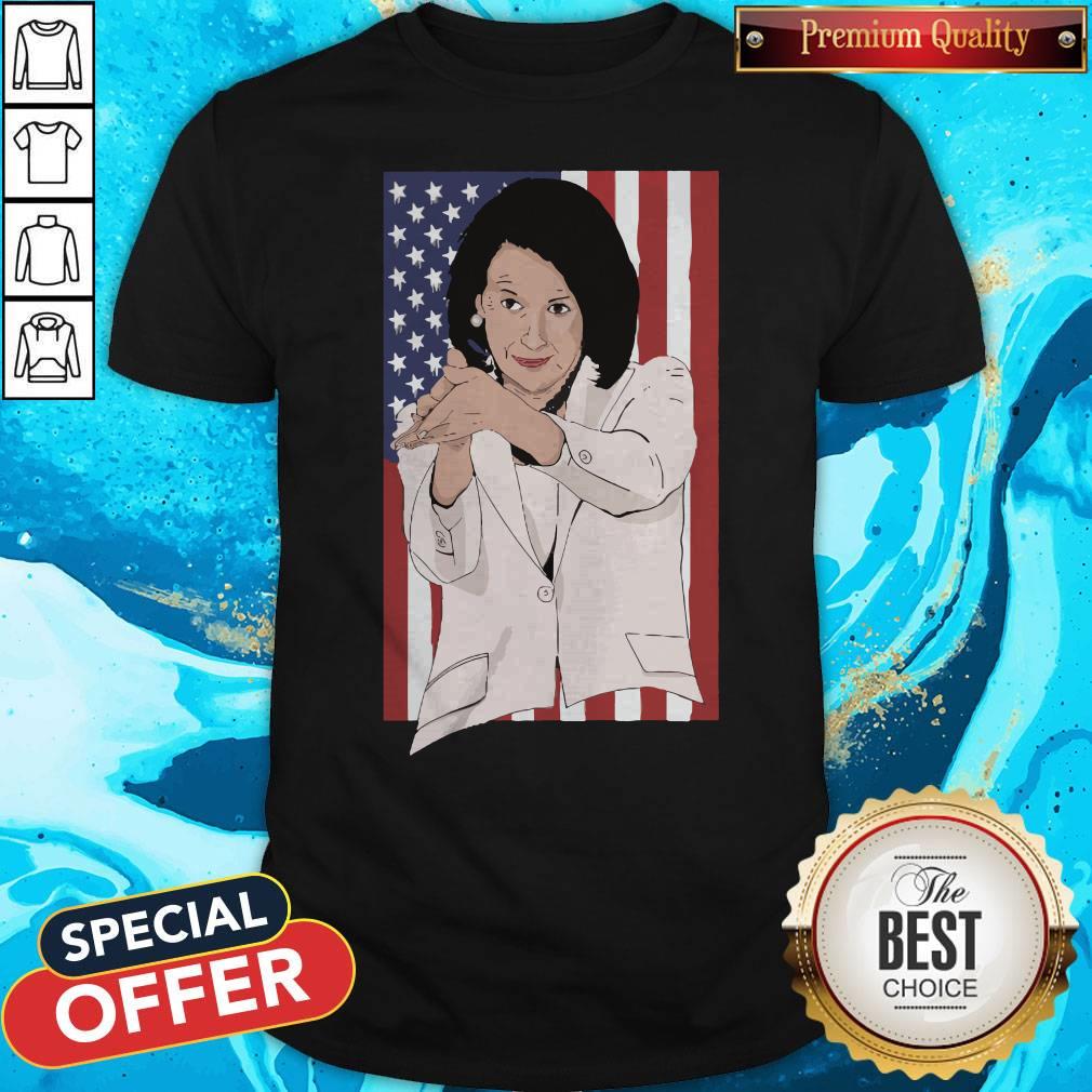 Nancy Pelosi Clap Anti Trump American Flag Shirt