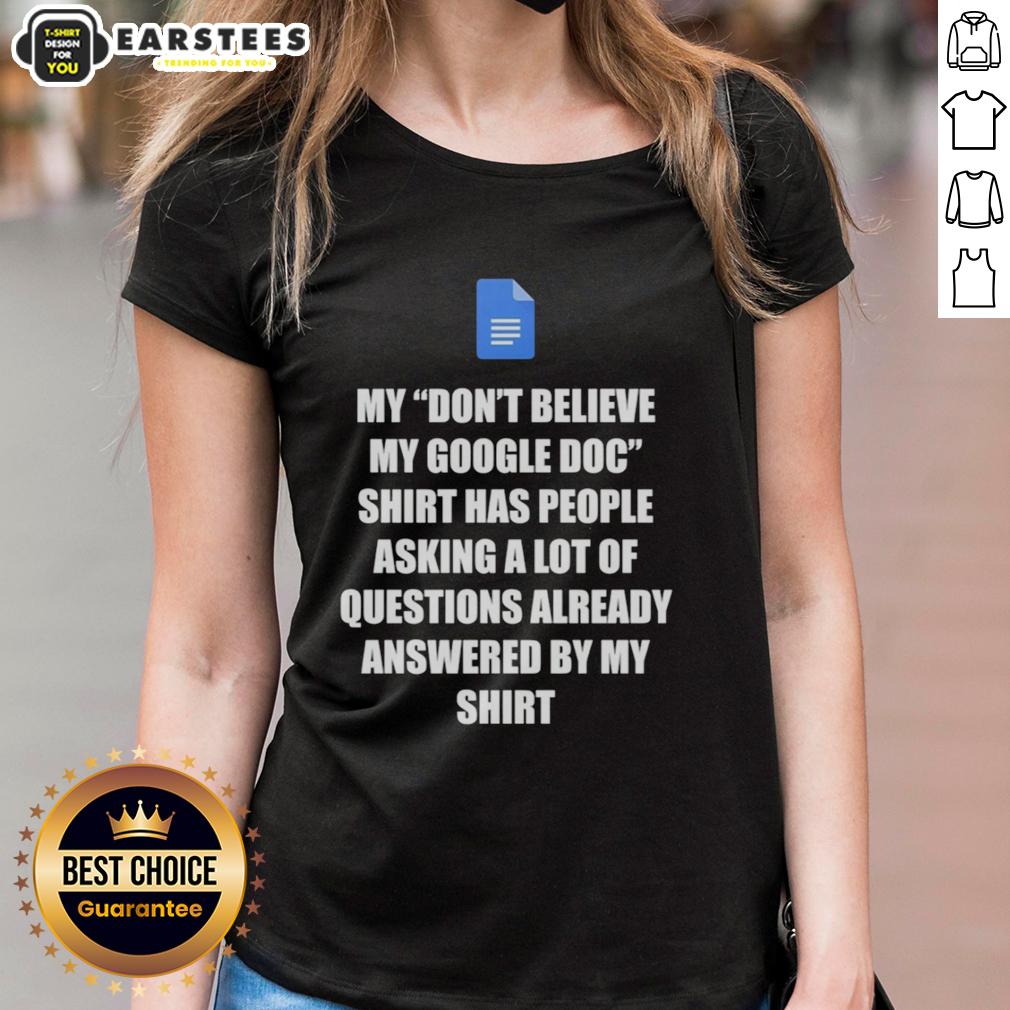 Good Don't Believe My Google Doc Google Docs Questions Answered T-Shirt - Image 3
