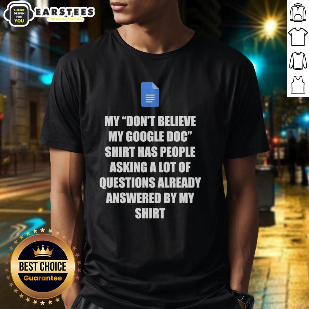 Good Don't Believe My Google Doc Google Docs Questions Answered T-Shirt