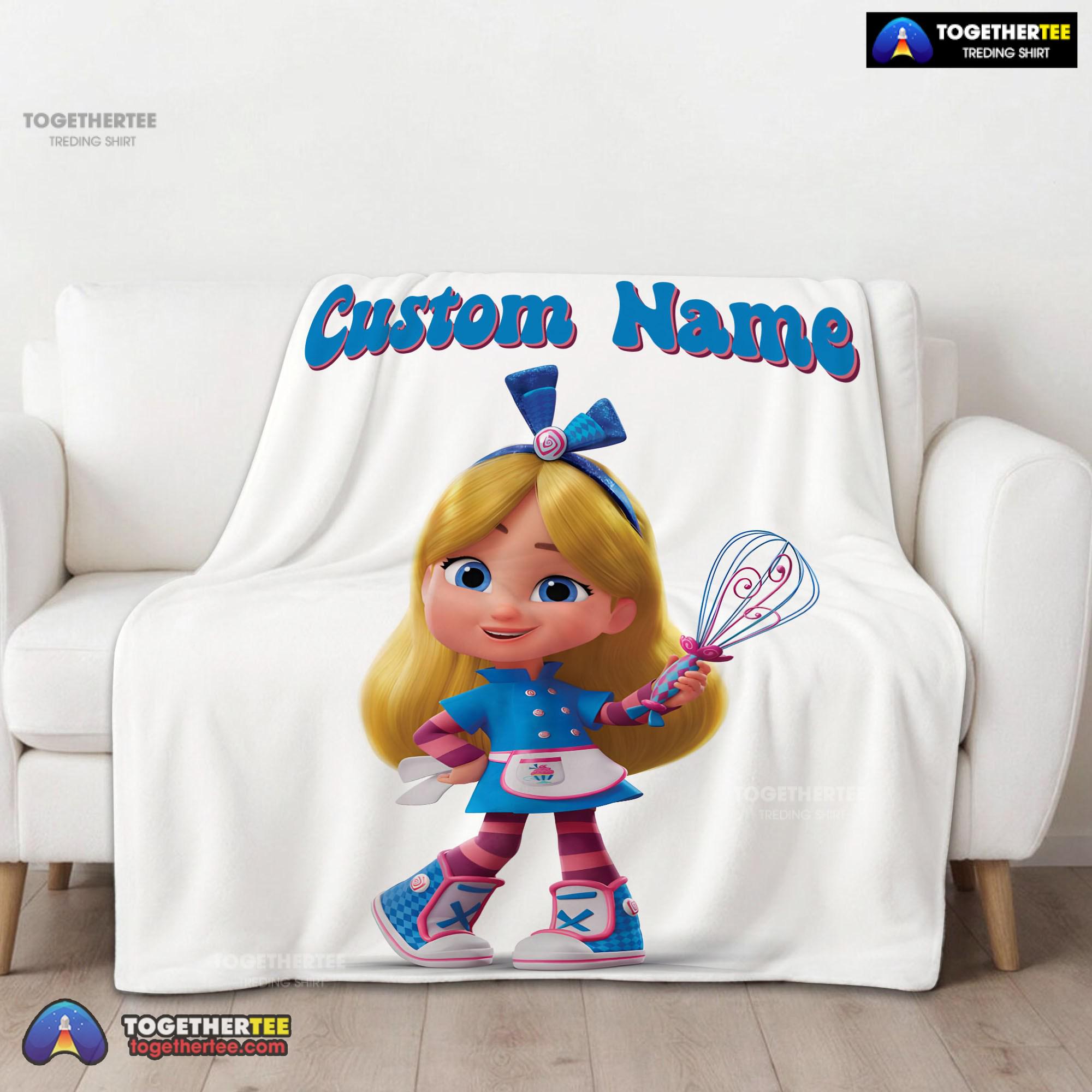 Official Disney Alice's Wonderland Bakery Blanket Fleece Customized Blanket - Image 2