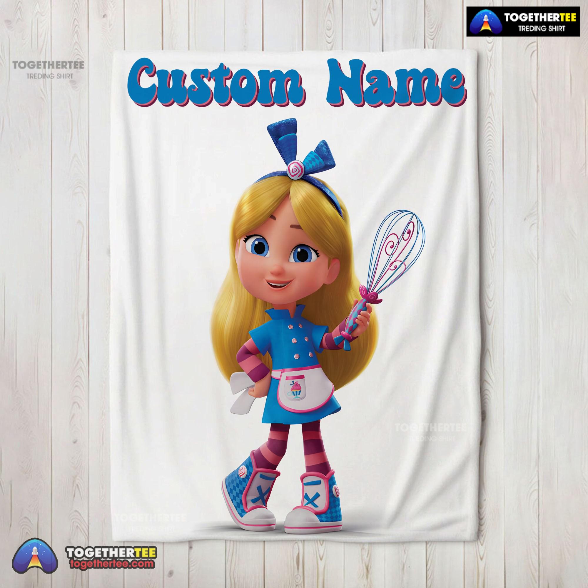 Official Disney Alice's Wonderland Bakery Blanket Fleece Customized Blanket