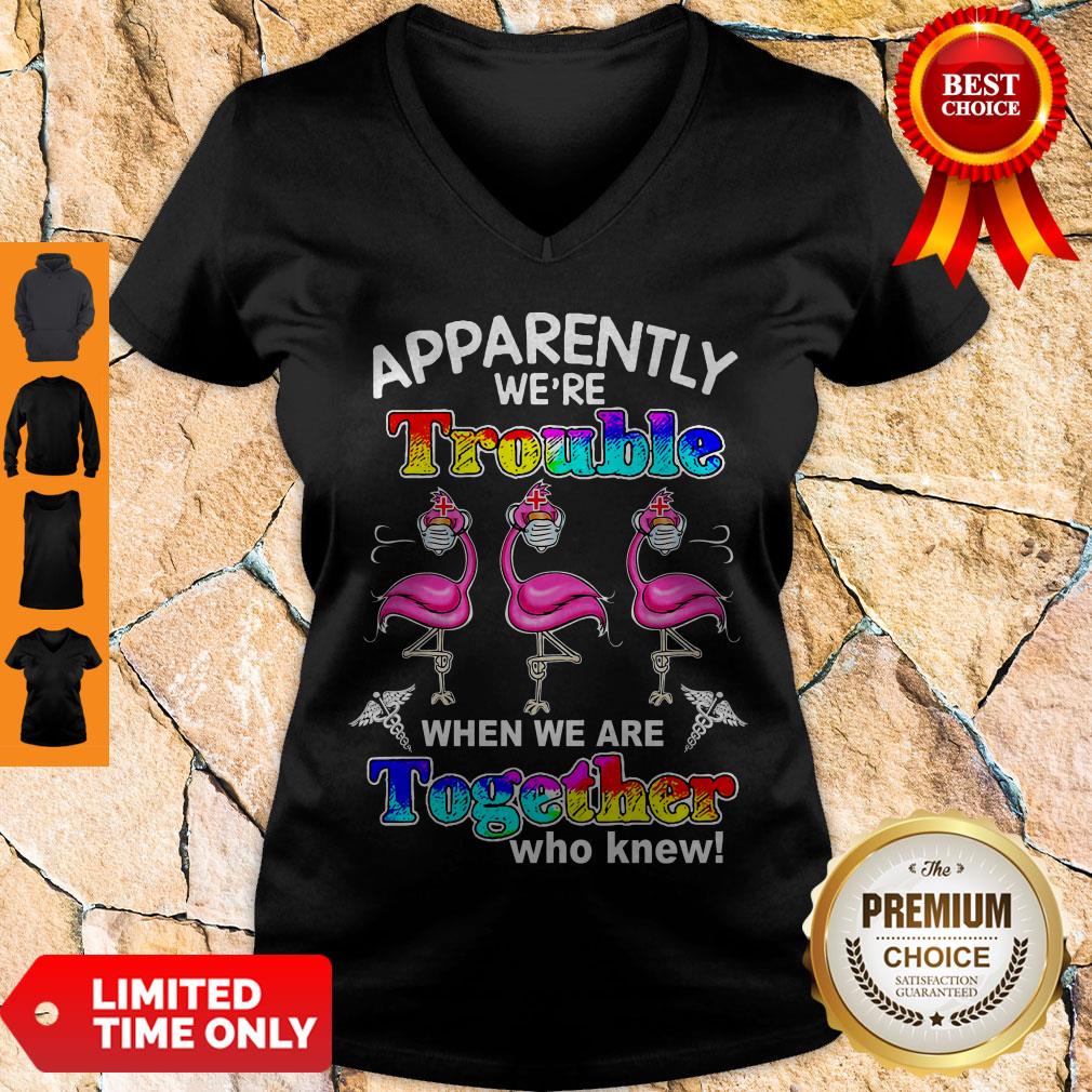 Good Flamingo Face Mask Coronavirus Apparently We Are Trouble Shirt - Image 4