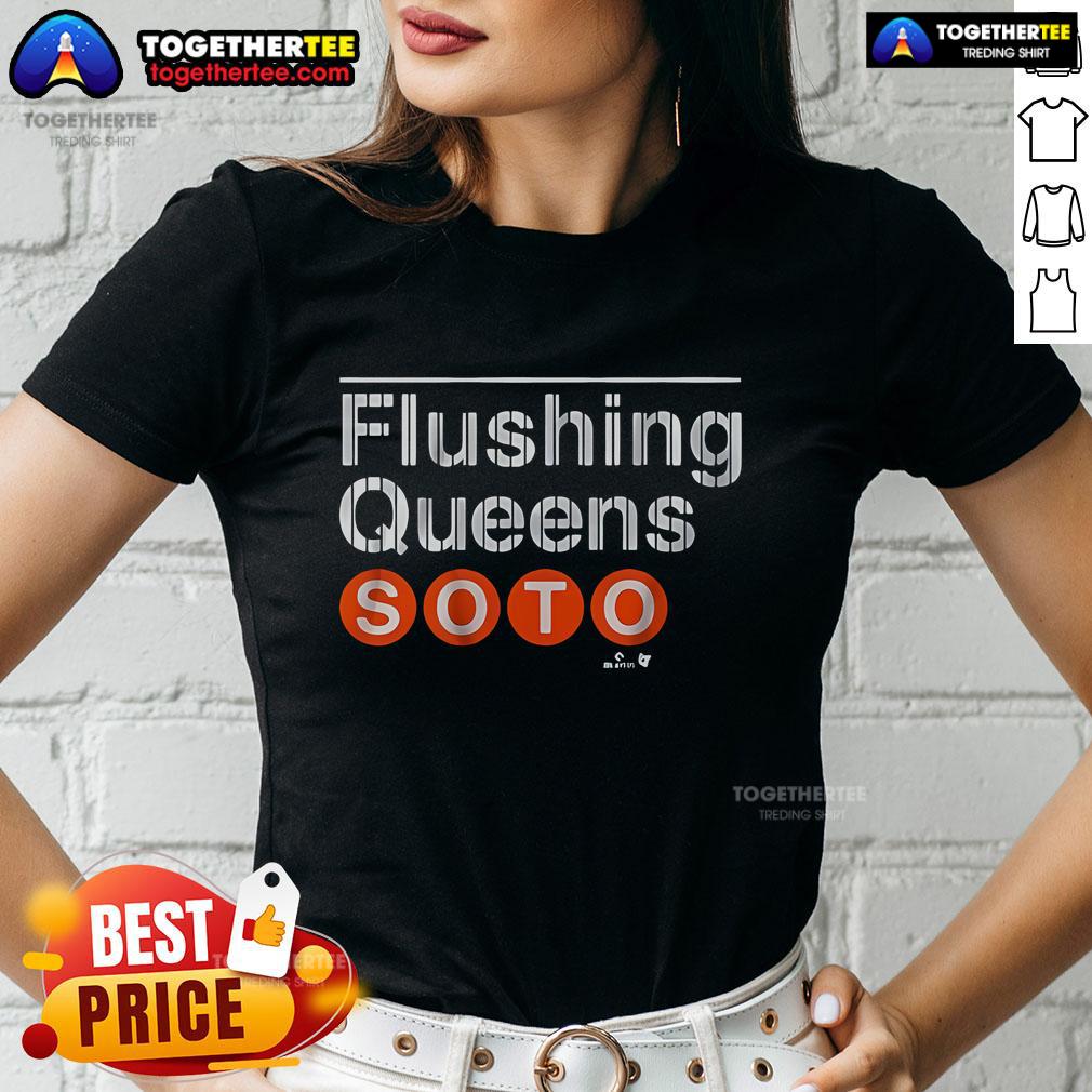 Official Juan Flushing Queens Soto Subway Platform Sign T-Shirt - Image 3