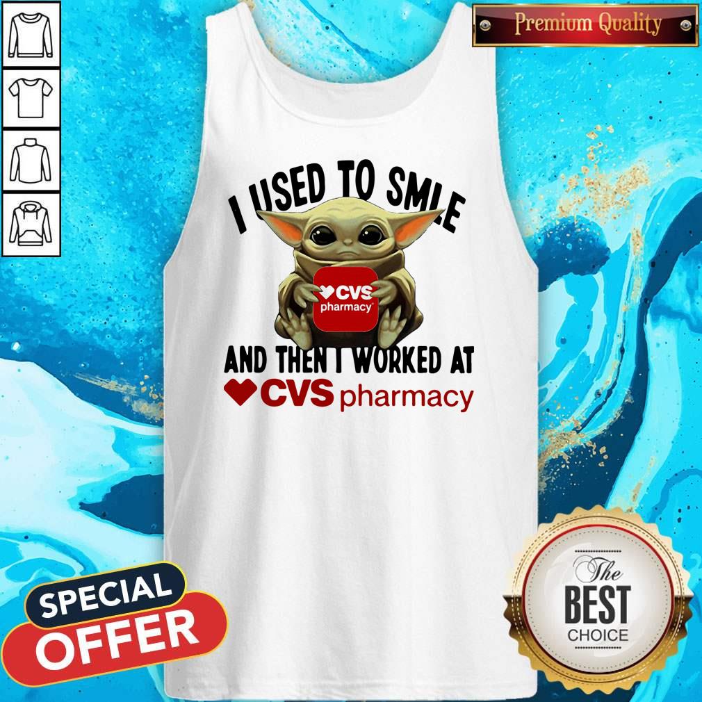 Baby Yoda Hug CVS Pharmacy I Used To Smile And Then I Worked At Shirt - Image 4