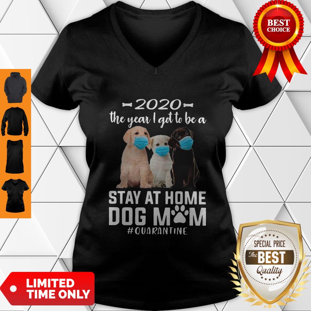 Awesome 2020 The Year I Got To Be A Stay At Home Labrador Retriever Dog Mom Quarantine Shirt - Image 5