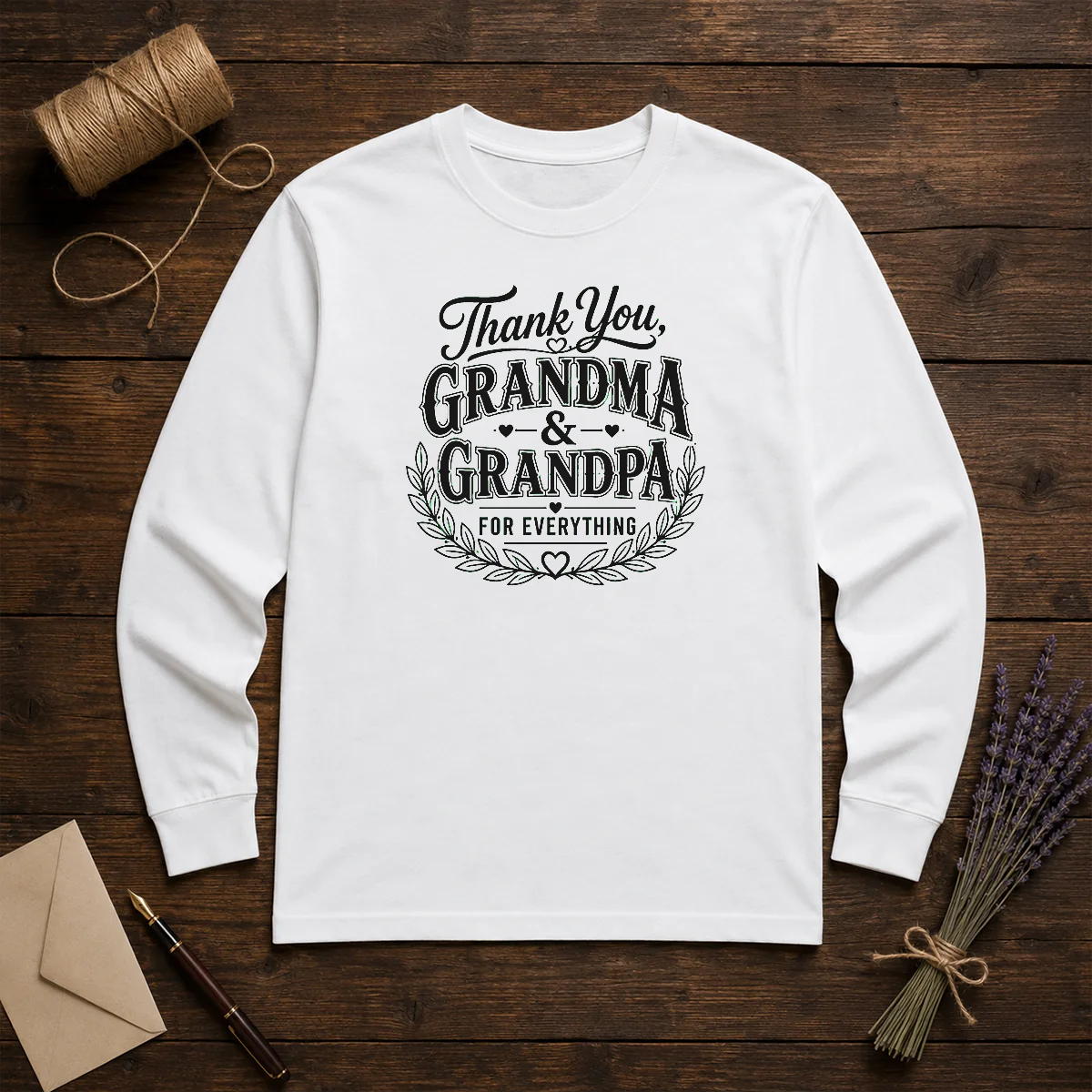 Awesome Grandparents Day Thank You With Line Art Typography Shirt - Image 5