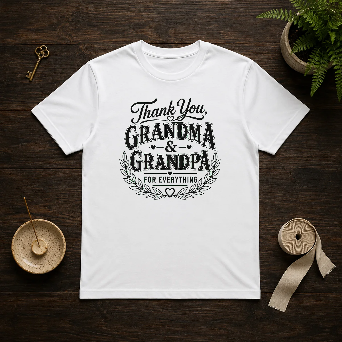 Awesome Grandparents Day Thank You With Line Art Typography Shirt