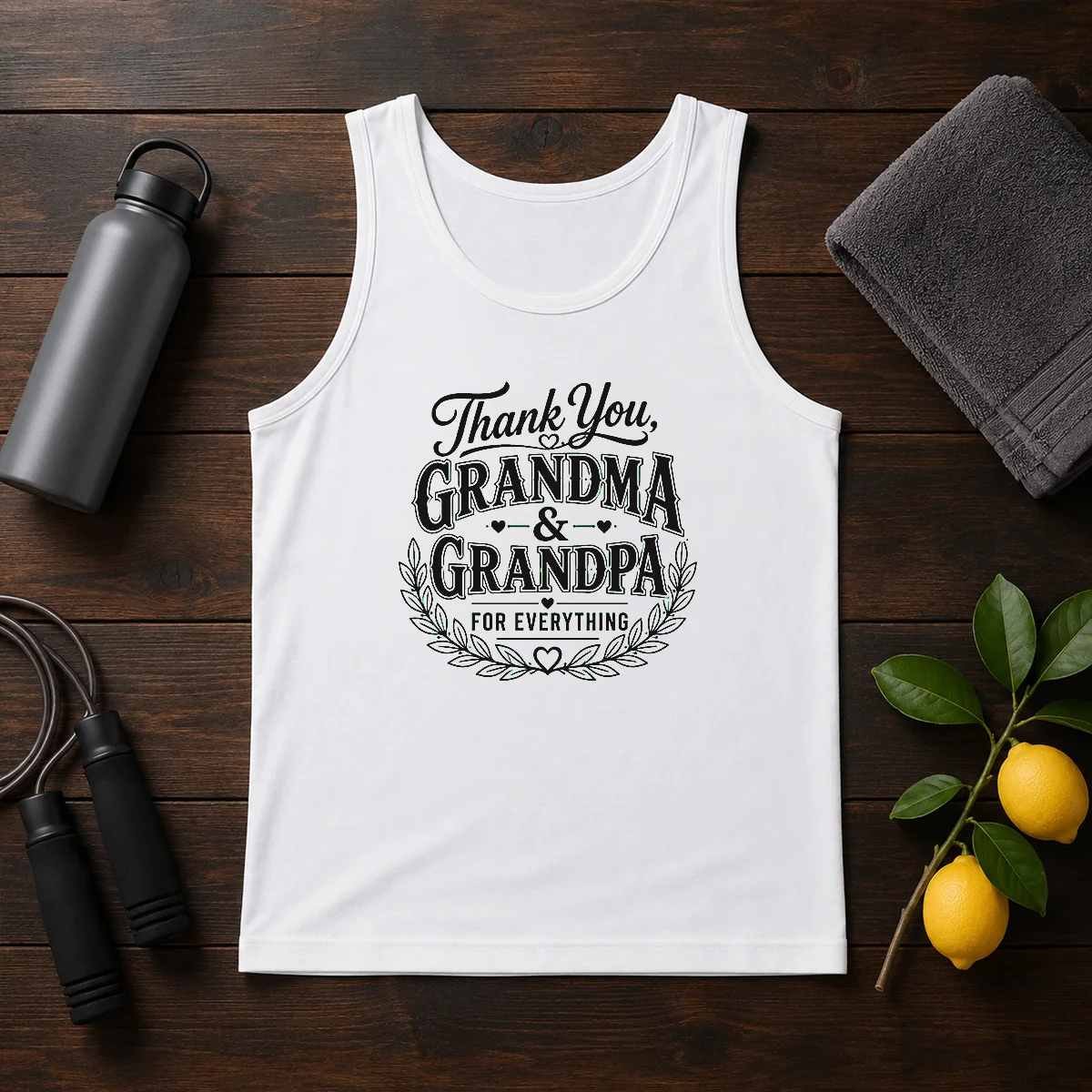 Awesome Grandparents Day Thank You With Line Art Typography Shirt - Image 3
