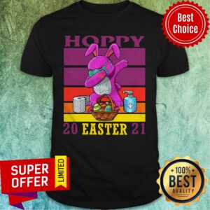 Top Bunny Cute Face Mask Dabbing Hoppy Easter 2021 Vintage Shirt
