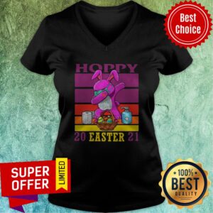 Alternative view of Top Bunny Cute Face Mask Dabbing Hoppy Easter 2021 Vintage Shirt