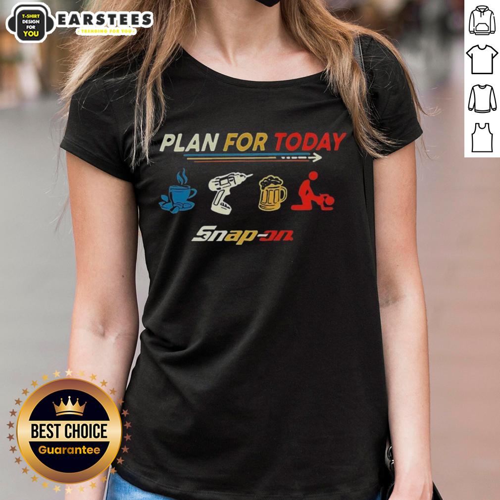 Premium Plan For Today Coffee Work Beer And Relax Snap-On T-Shirt - Image 3