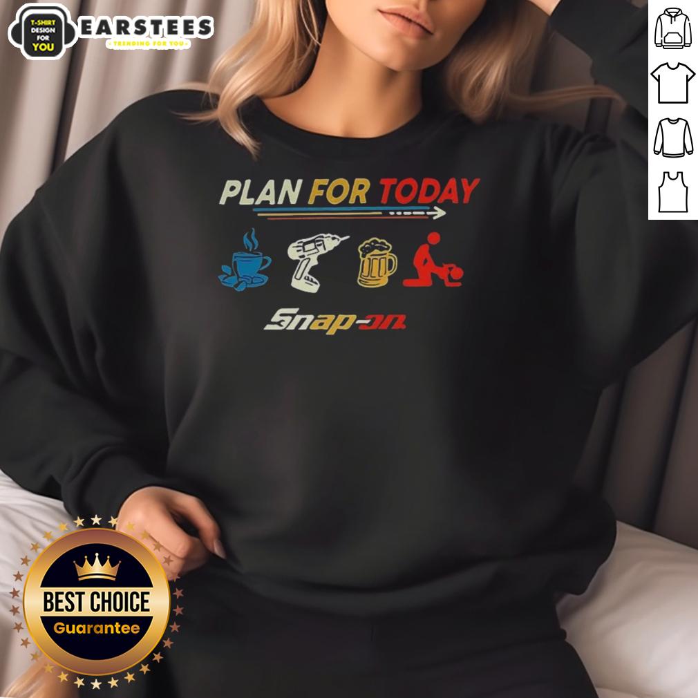 Premium Plan For Today Coffee Work Beer And Relax Snap-On T-Shirt - Image 5