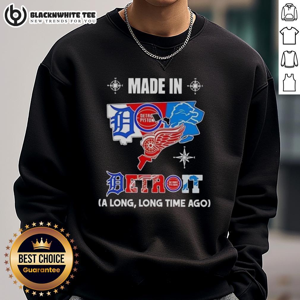 Good Made In Detroit A Long Long Time Ago State Mashup Logo Teams T-Shirt - Image 5