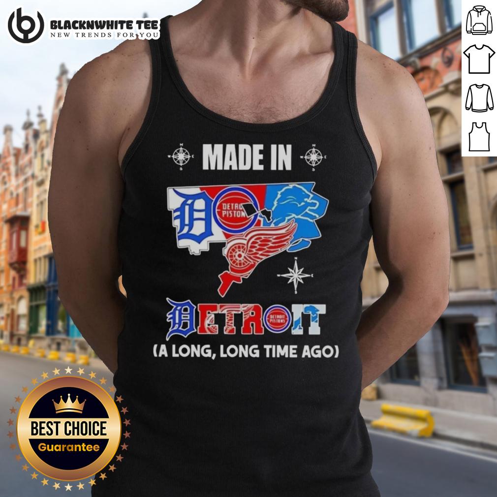 Good Made In Detroit A Long Long Time Ago State Mashup Logo Teams T-Shirt - Image 4