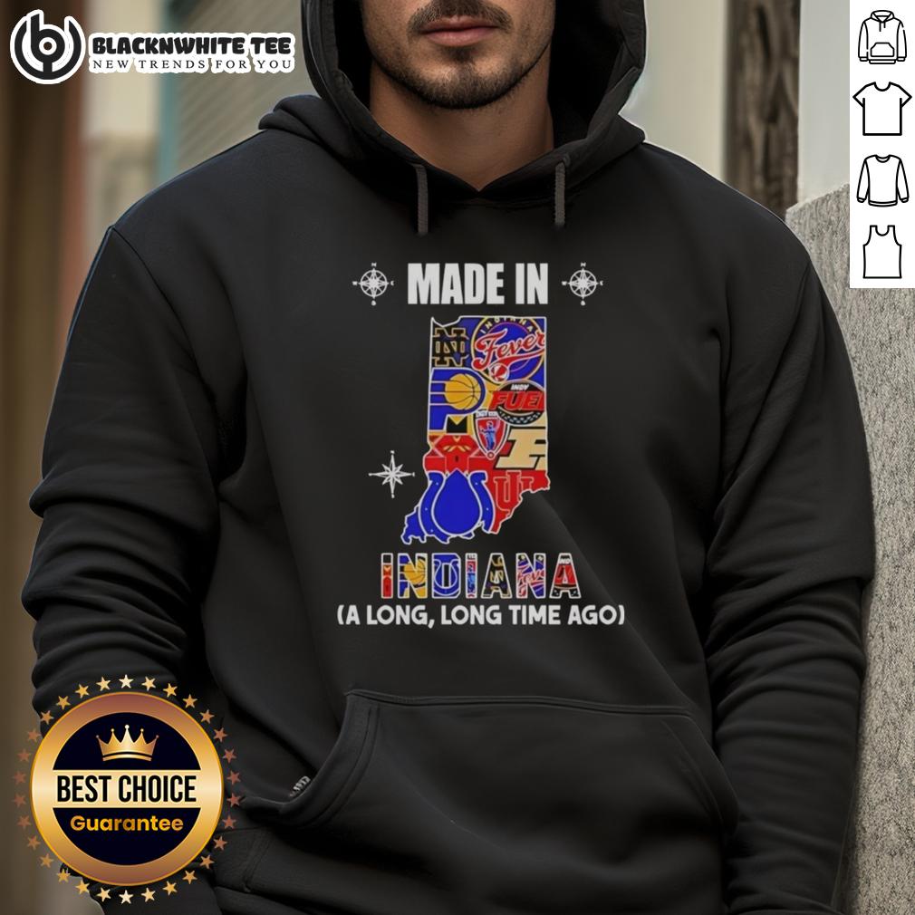 Good Made In Indiana A Long Long Time Ago State Mashup Logo Teams T-Shirt - Image 2