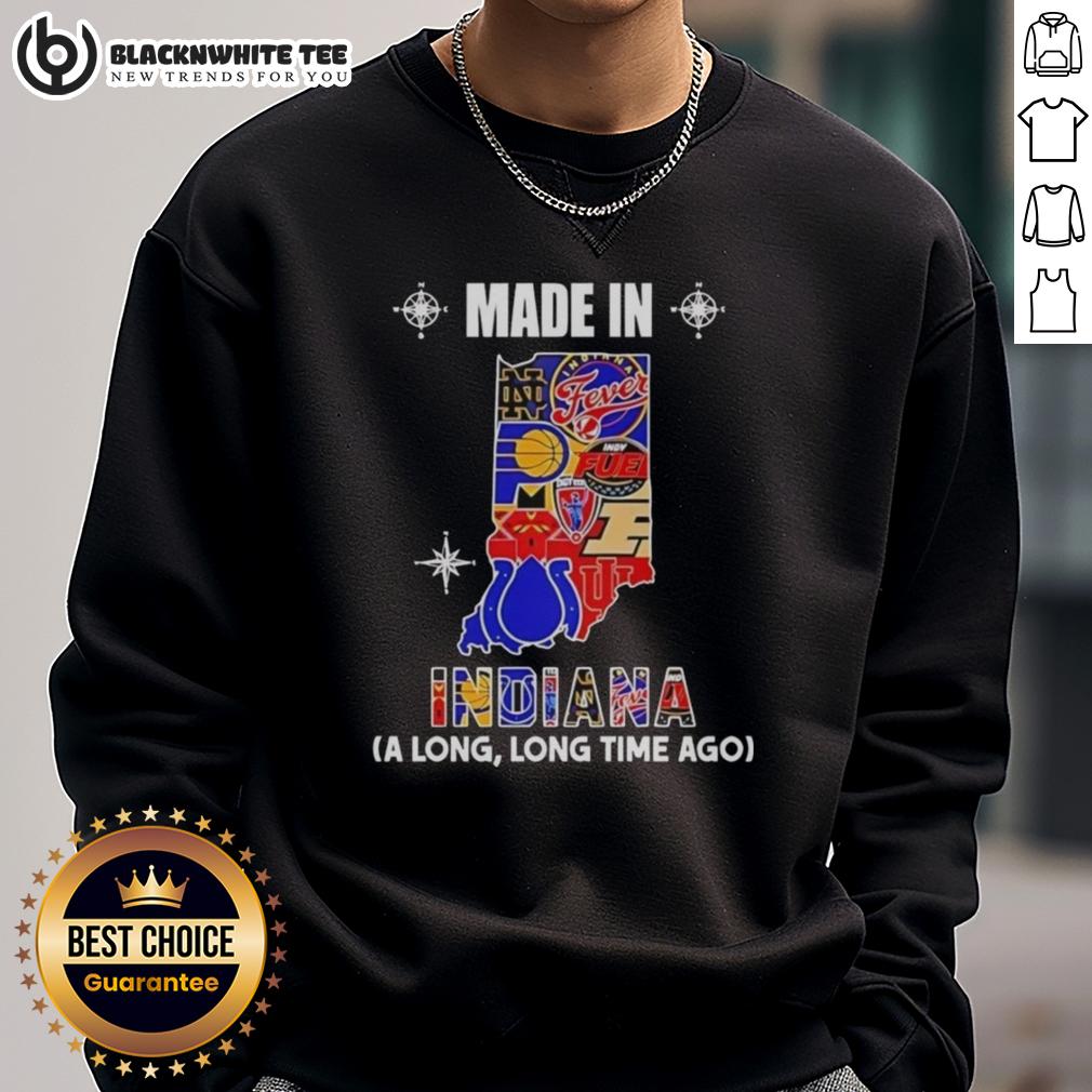 Good Made In Indiana A Long Long Time Ago State Mashup Logo Teams T-Shirt - Image 5