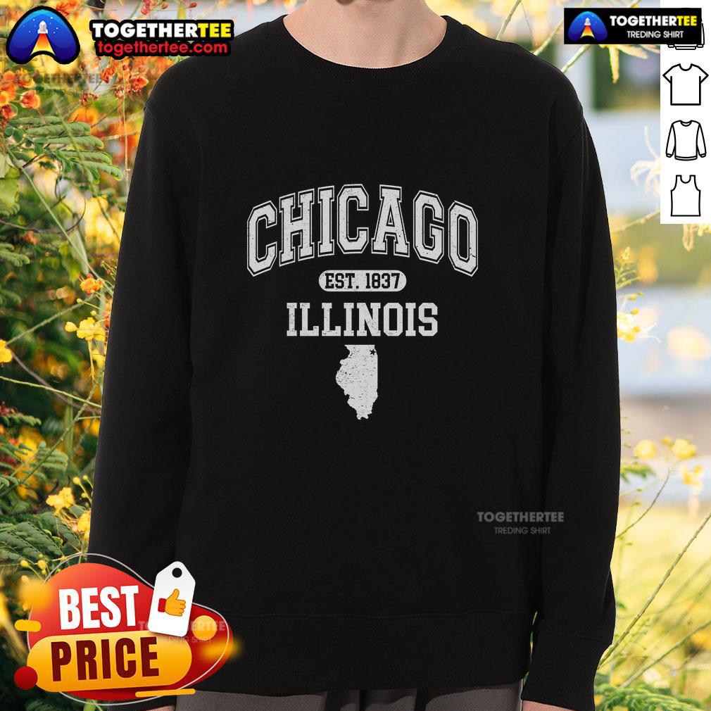 Nice Chicago Illinois Est 1837 Varsity T-Shirt - Image 5