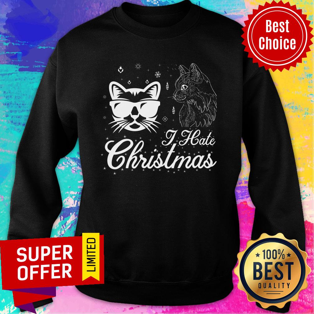 Cat Cool I Hat Christmas Shirt - Image 5