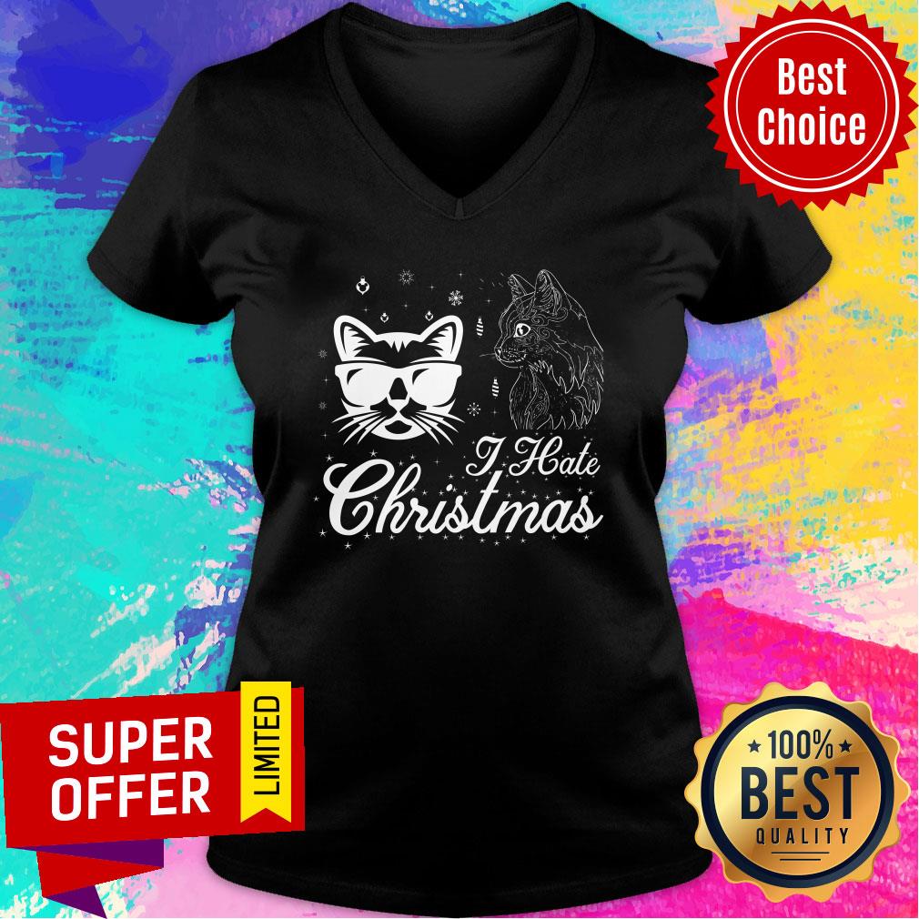 Cat Cool I Hat Christmas Shirt - Image 3