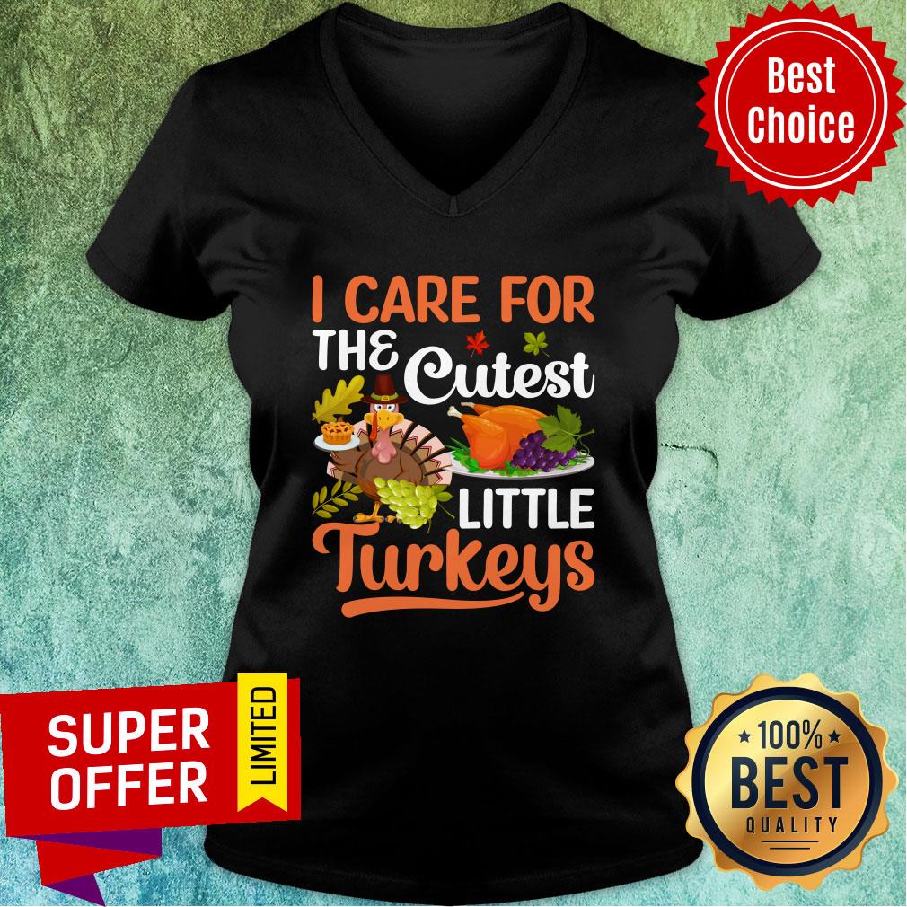 I Care For The Cutes Little Turkeys Shirt - Image 3