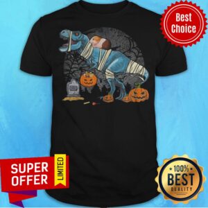 Guinea Pig Riding Mummy T Rex Dino Funny Halloween Costume Shirt