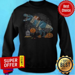 Alternative view of Guinea Pig Riding Mummy T Rex Dino Funny Halloween Costume Shirt