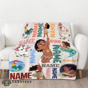 Alternative view of Good Disney Cartoon Moana With Friends Blanket Fleece Customized Blanket