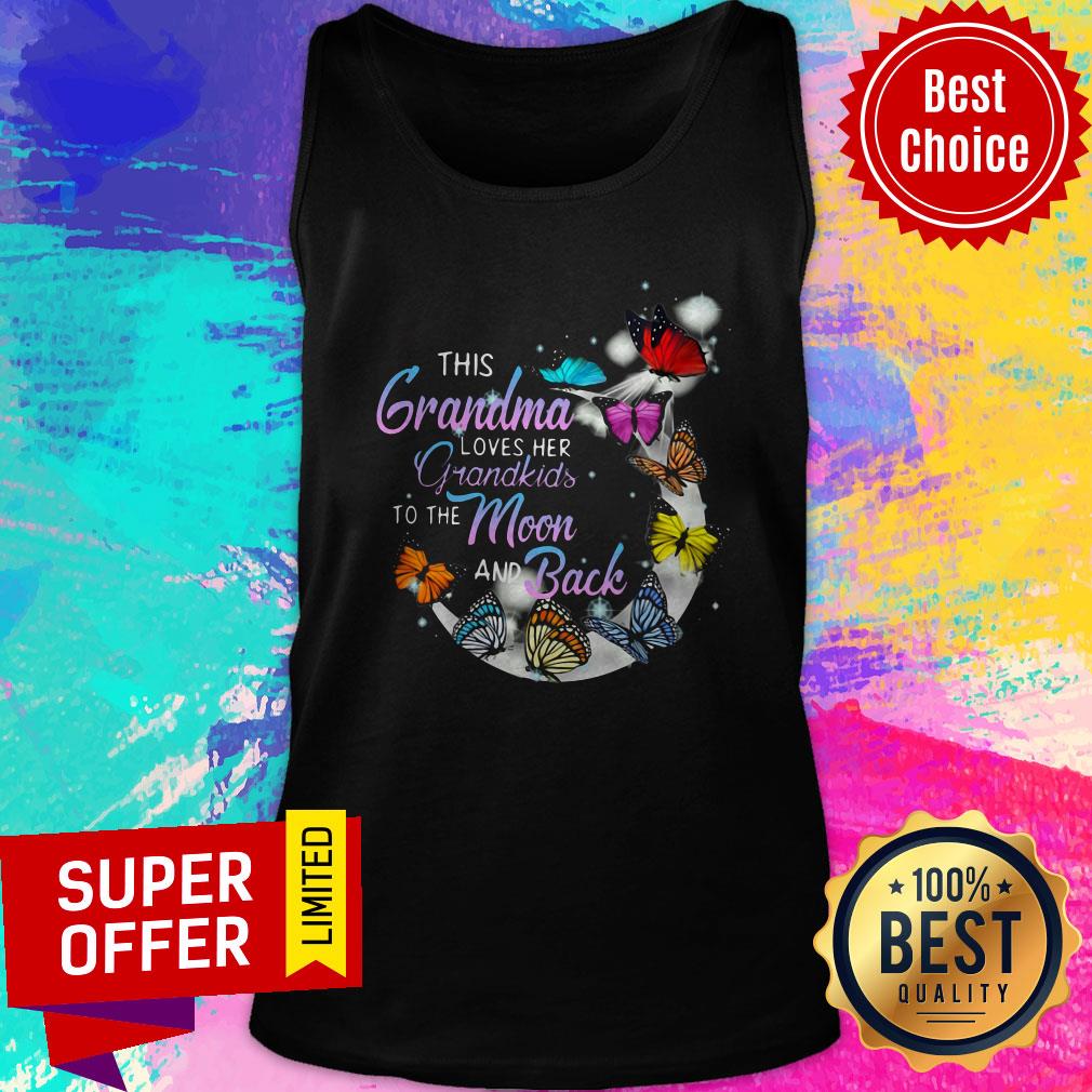 Butterfly This Grandma Lover Her Grandkids To The Moon And Back Shirt - Image 4