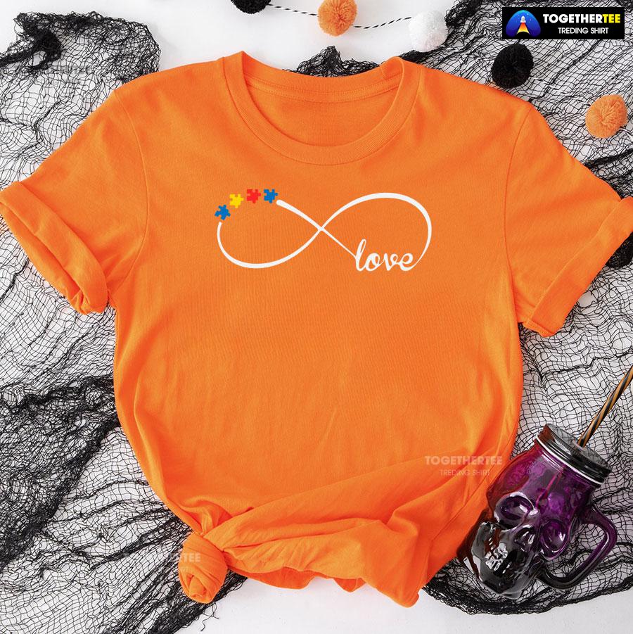 Love Autism Puzzle Pieces Infinity T-Shirt – Unisex Tee - Image 9