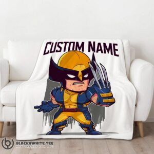 Alternative view of Official Perfect Marvel Chibi Wolverine Blanket Fleece Customized Blanket