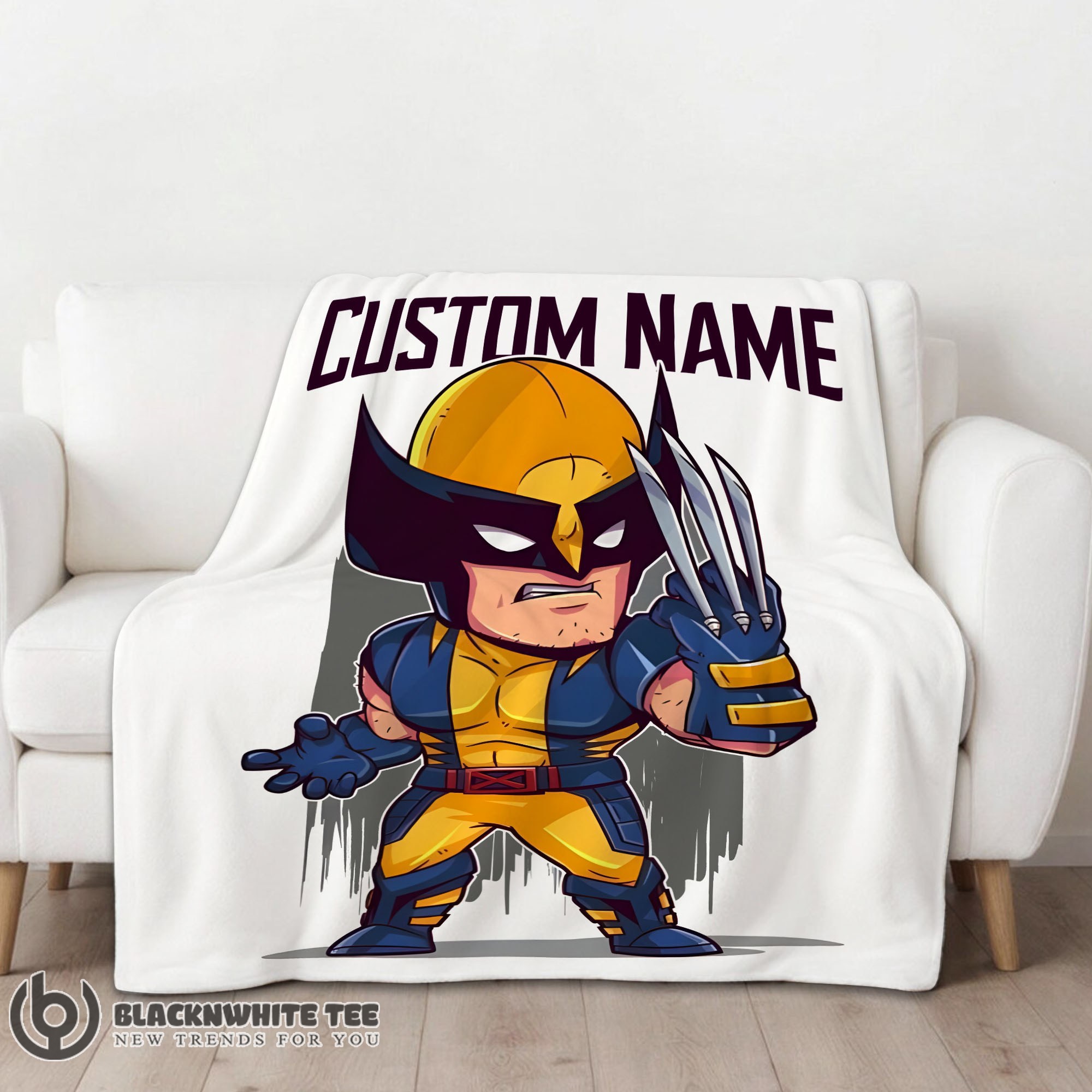 Official Perfect Marvel Chibi Wolverine Blanket Fleece Customized Blanket - Image 2