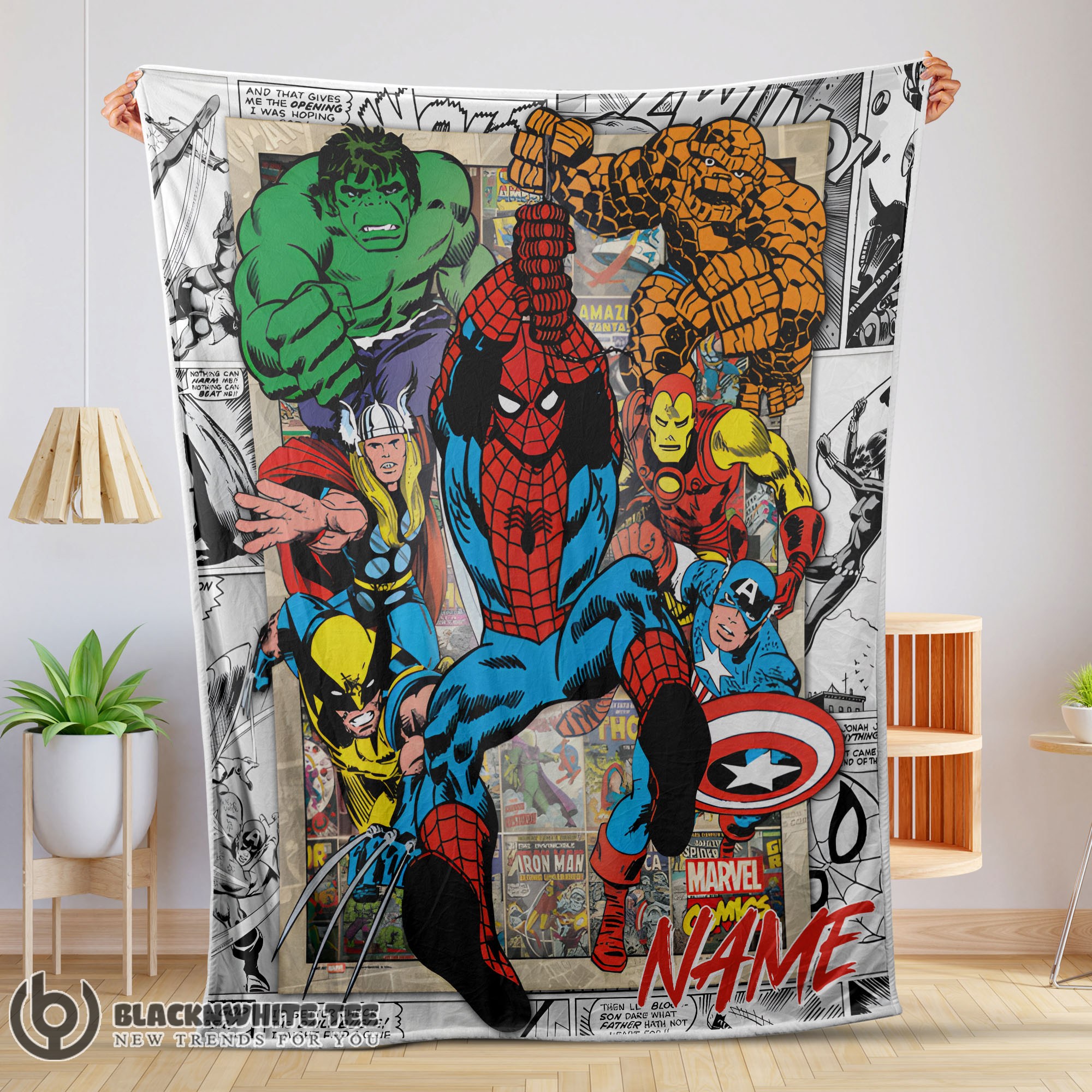 Official Perfect Marvel Comics Superhero Blanket Fleece Customized Blanket