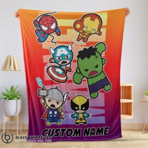 Official Perfect Marvel SuperHero Avengers Skull Friends Birthday Cute Blanket Fleece Customized Blanket