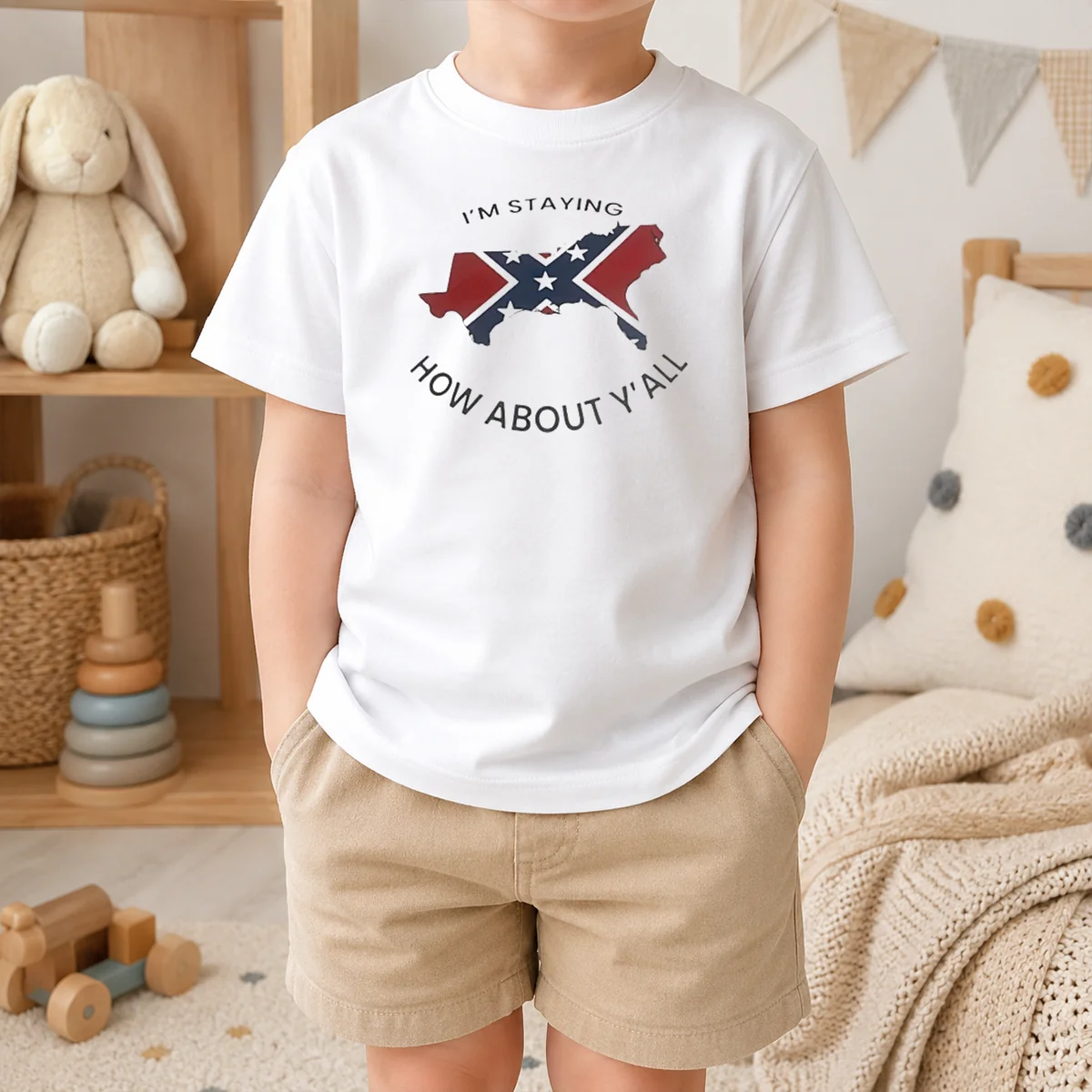 Pretty I'M Staying How About Y'All Confederate Flag Shirt - Image 9